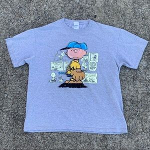 Vintage 90s , Peanuts , Charlie Brown Comic Baseball , Snoopy Graphic T-Shirt